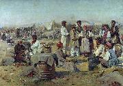 Vladimir Makovsky Market in Poltava oil on canvas